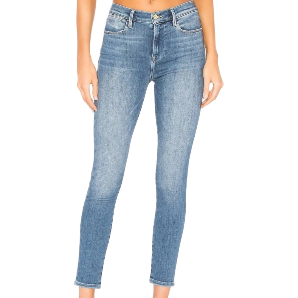 Frame Denim Light Wash, high rise Skinny cropped Jeans. Women’s size 28